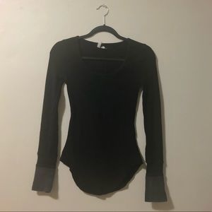 We the free black scoop neck thermal